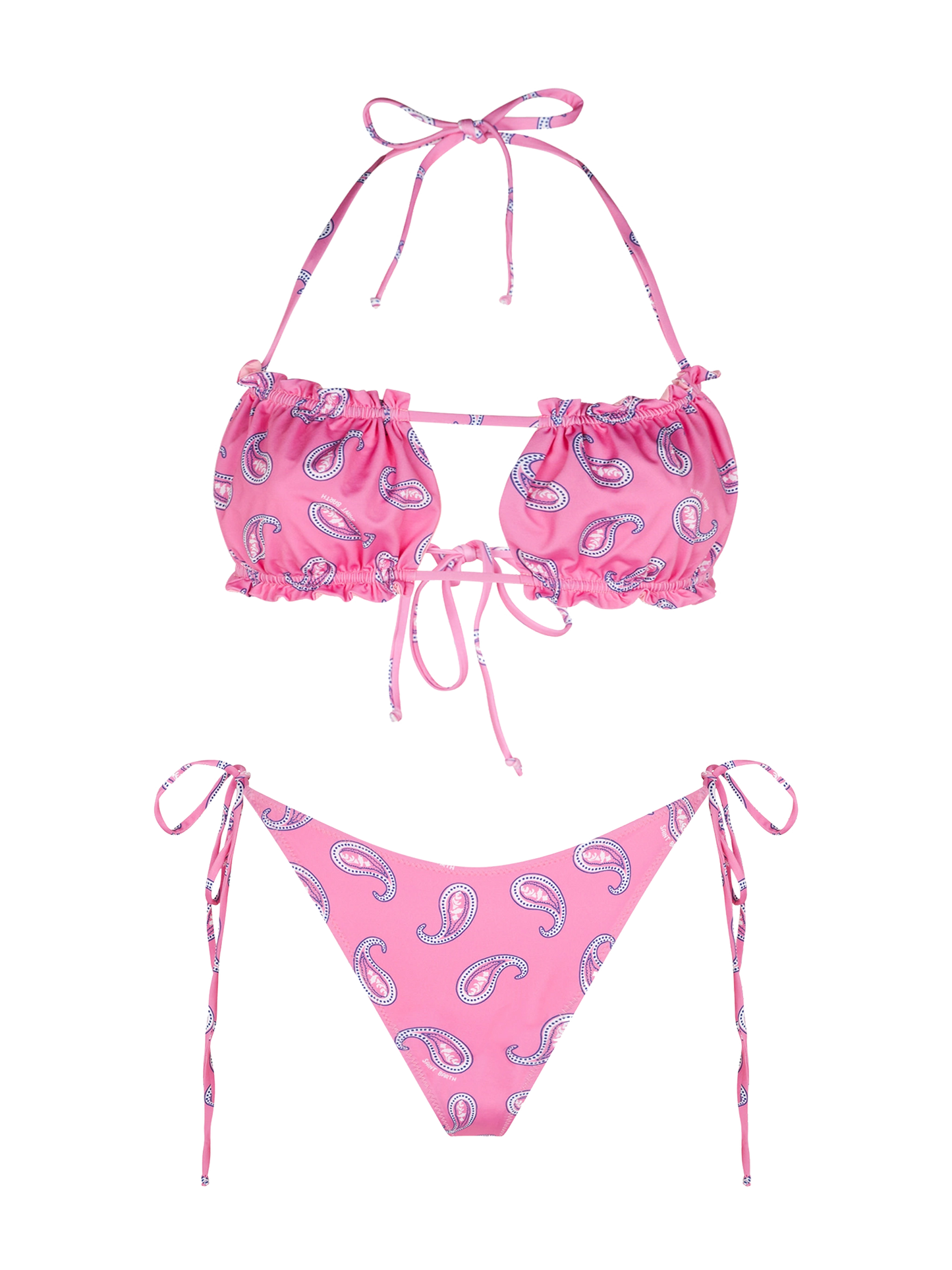 Bikini Lyam Norah fascia stampa paisley rosa