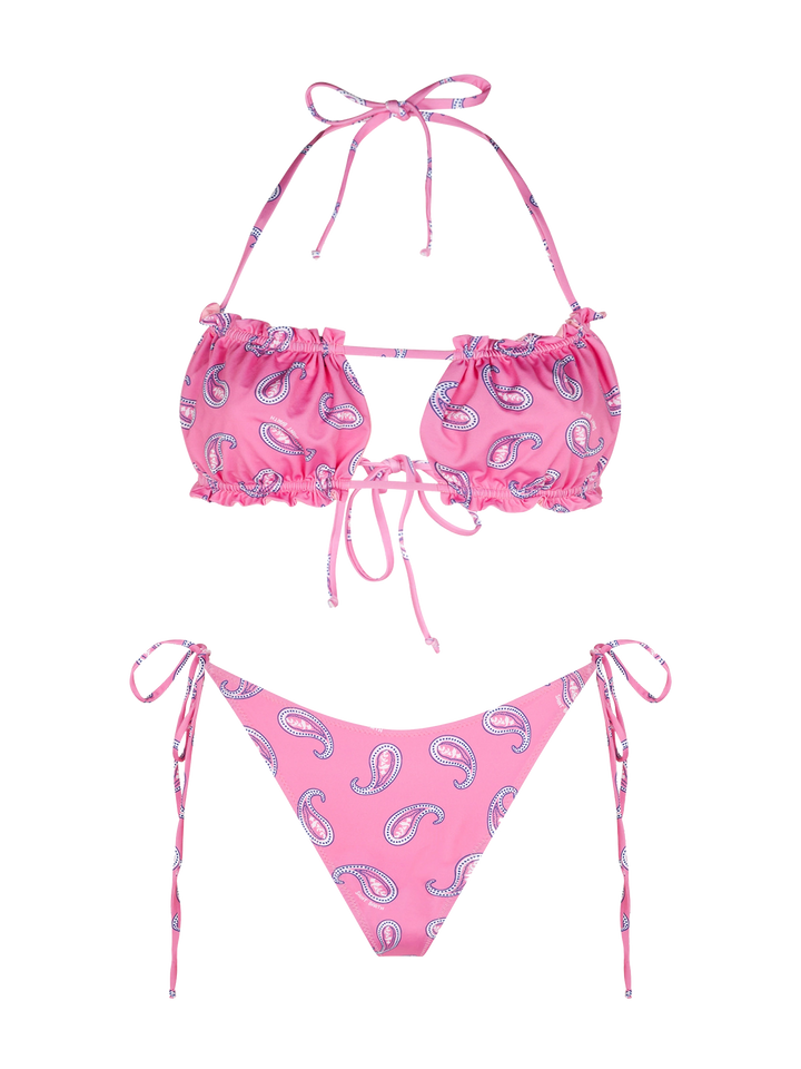 Bikini Lyam Norah fascia stampa paisley rosa