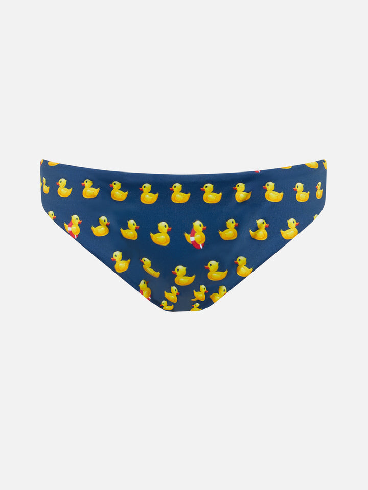 Girl swim briefs Madame with bow and ducky print - MC2 Saint Barth