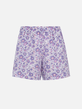Woman cotton Betsy pull up shorts Meave | MADE WITH LIBERTY FABRIC - MC2 Saint Barth