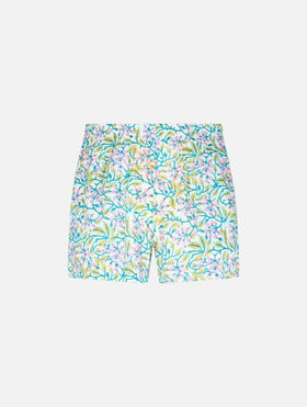 Woman cotton flower pull up shorts Meave - MC2 Saint Barth