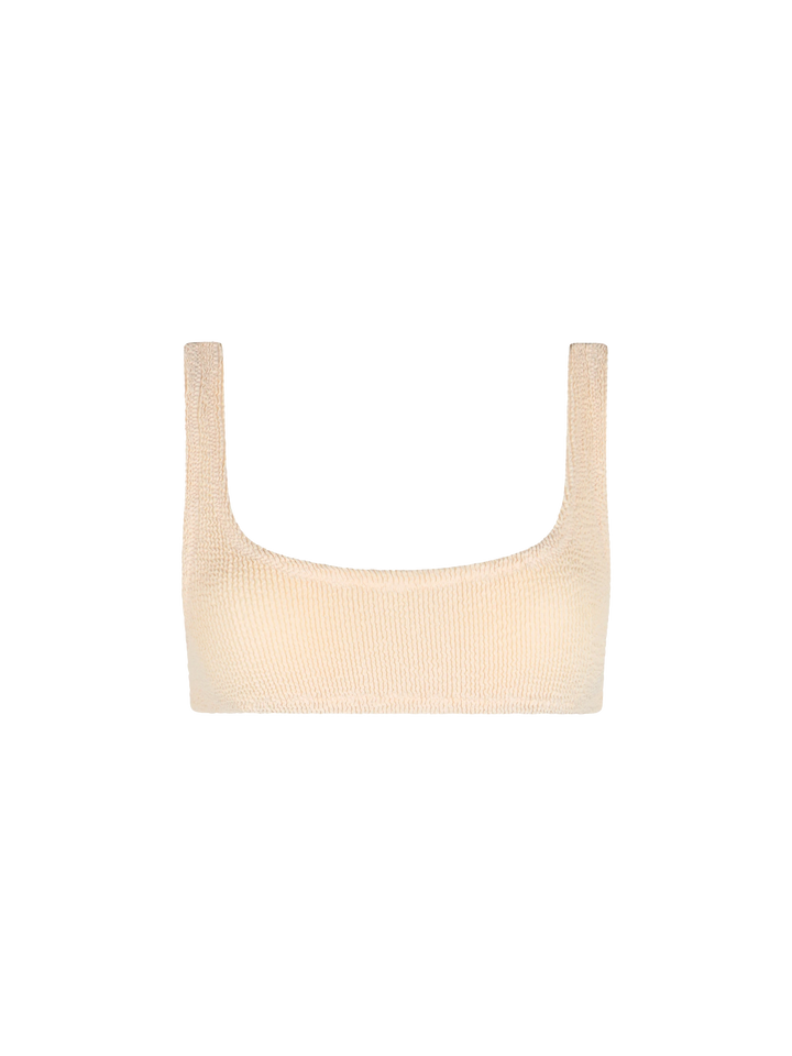 Woman beige classic crinkle bralette Naima - MC2 Saint Barth
