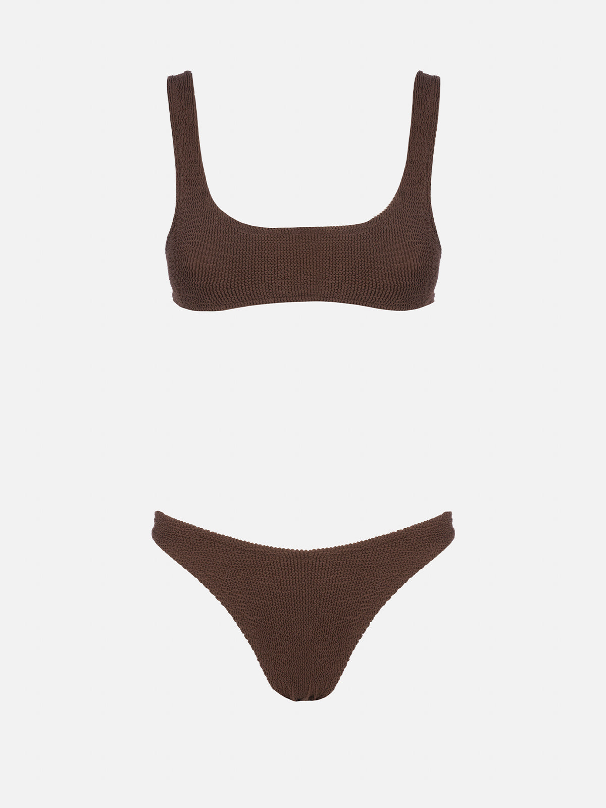 Bikini da donna a bralette marrone crinkle Naima Elise