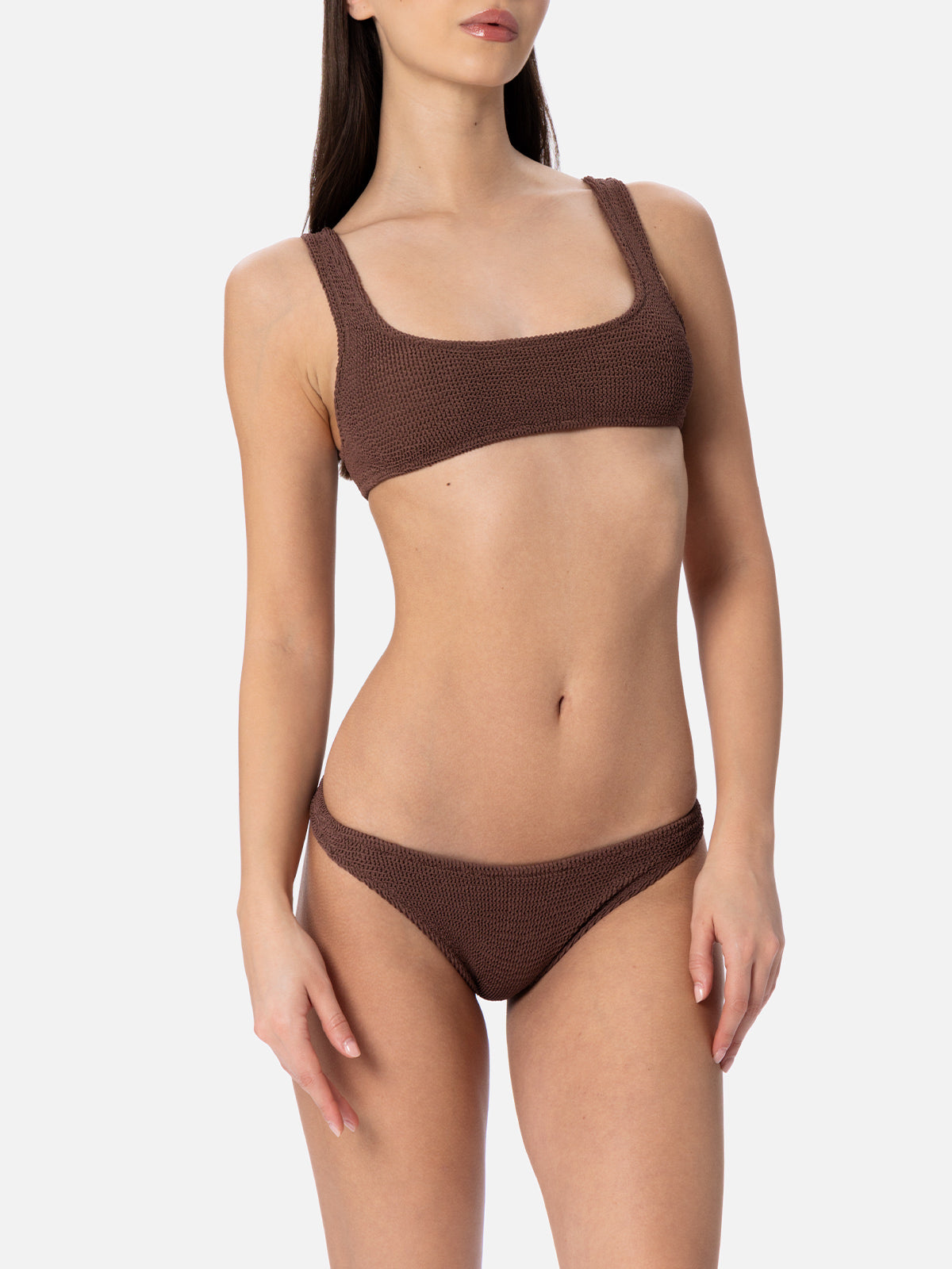 Bikini bralette de mujer marrón efecto crinkle Naima Naomi 