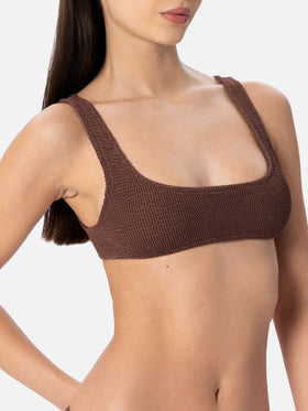 Bikini bralette de mujer marrón efecto crinkle Naima Naomi 
