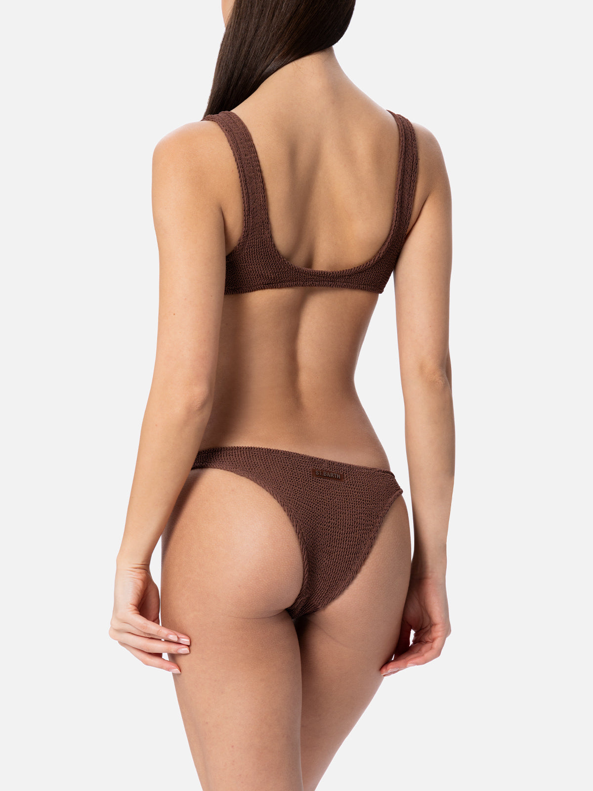 Bikini bralette de mujer marrón efecto crinkle Naima Naomi 