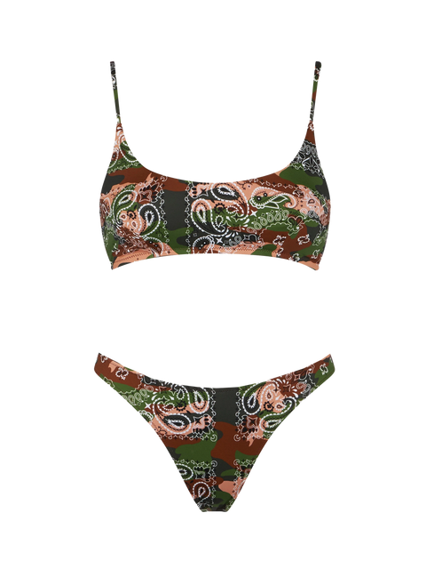Woman bralette bikini with mimetic bandanna print - MC2 Saint Barth
