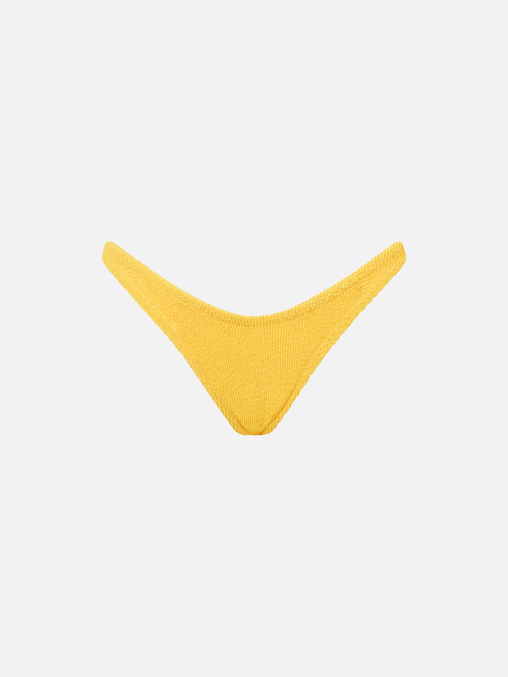 Woman yellow crinkle swim briefs - MC2 Saint Barth
