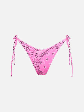 Woman cheeky swim briefs with bandanna print - MC2 Saint Barth