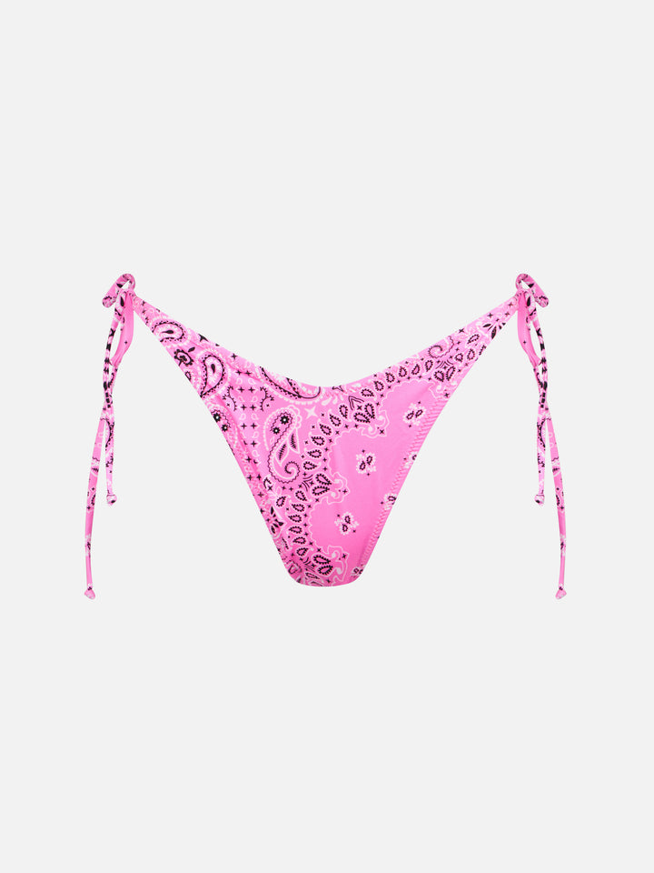 Woman cheeky swim briefs with bandanna print - MC2 Saint Barth