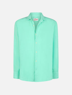 Man mint green linen shirt Pamplona - MC2 Saint Barth