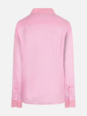Man water color fluo pink linen Pamplona shirt - MC2 Saint Barth