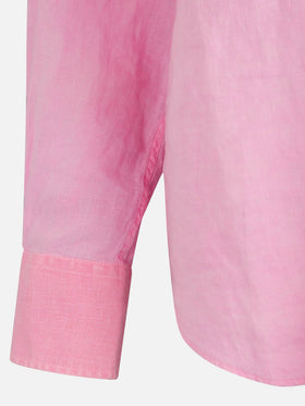 Man water color fluo pink linen Pamplona shirt - MC2 Saint Barth