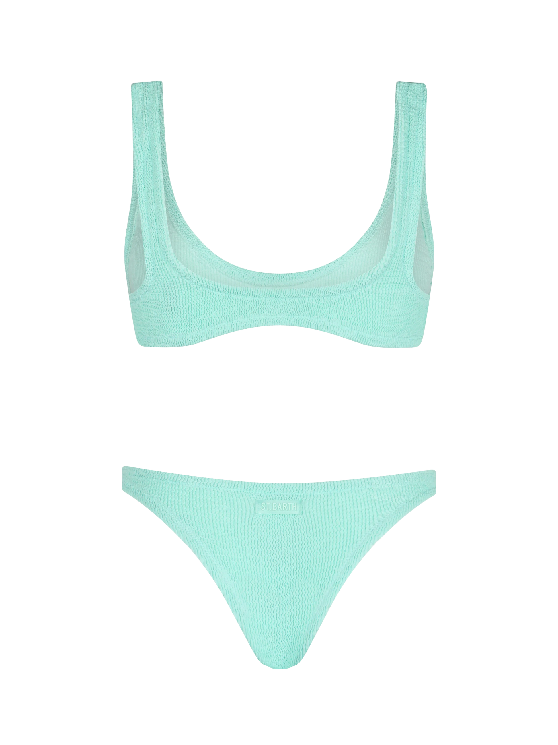 Woman sage green tiny crinkle bikini Pamy Naomi - MC2 Saint Barth