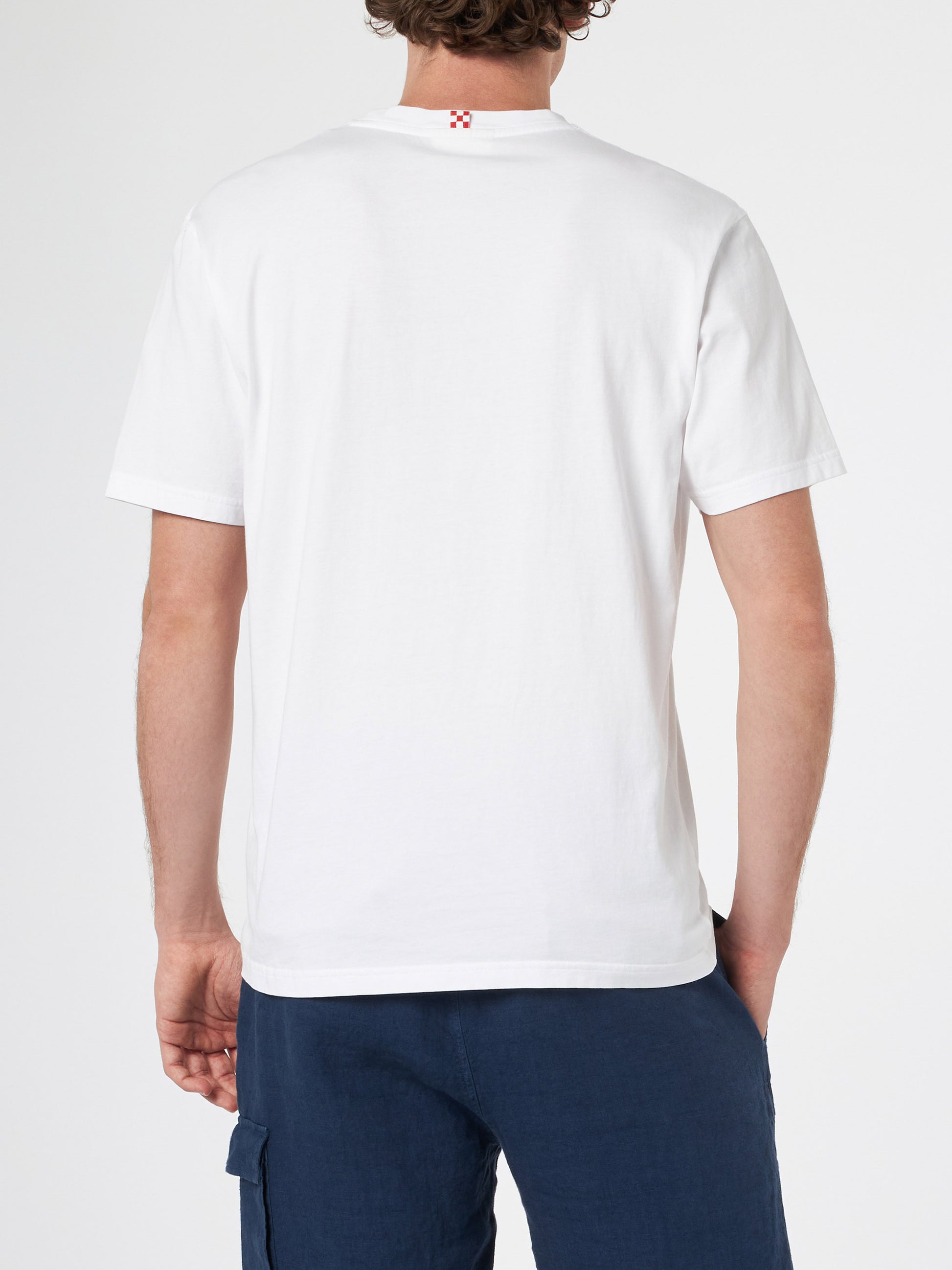 Man classic fit cotton jersey t-shirt Portofino with Forte dei Drammi embroidery | INSULTI LUMINOSI SPECIAL EDITION - MC2 Saint Barth