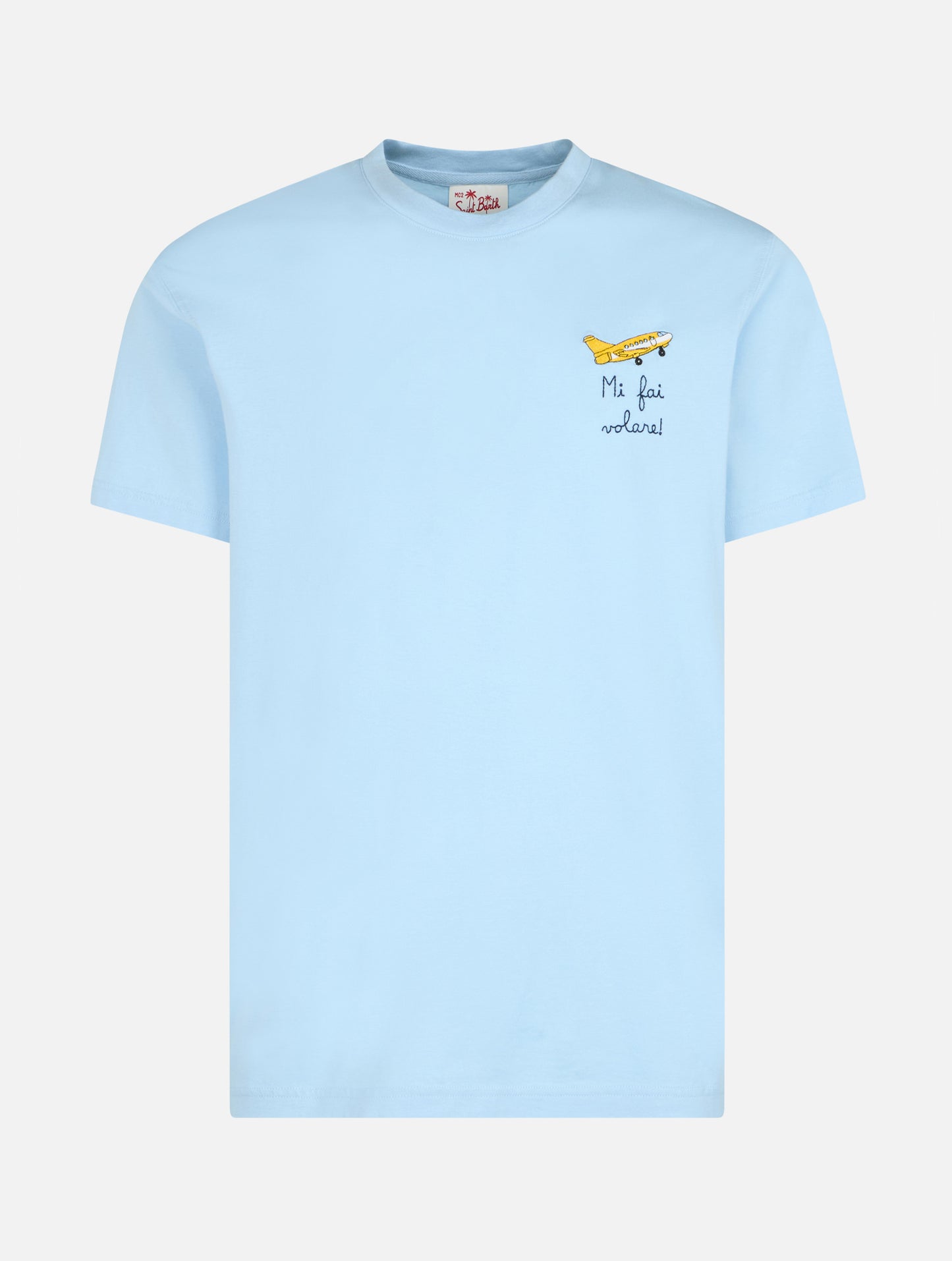 Man classic fit cotton jersey t-shirt Portofino with Mi fai volare embroidery - MC2 Saint Barth