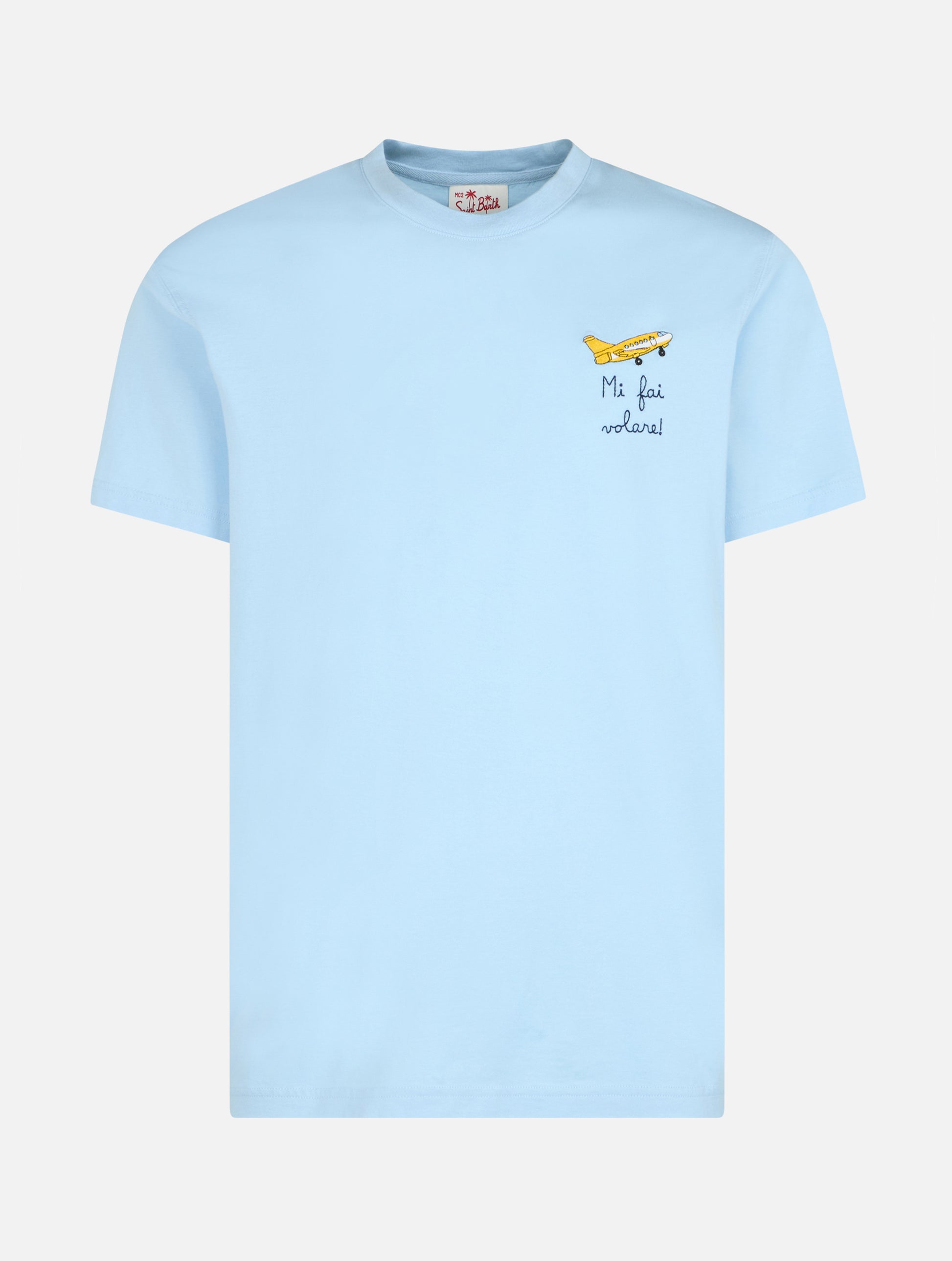 Man classic fit cotton jersey t-shirt Portofino with Mi fai volare embroidery - MC2 Saint Barth