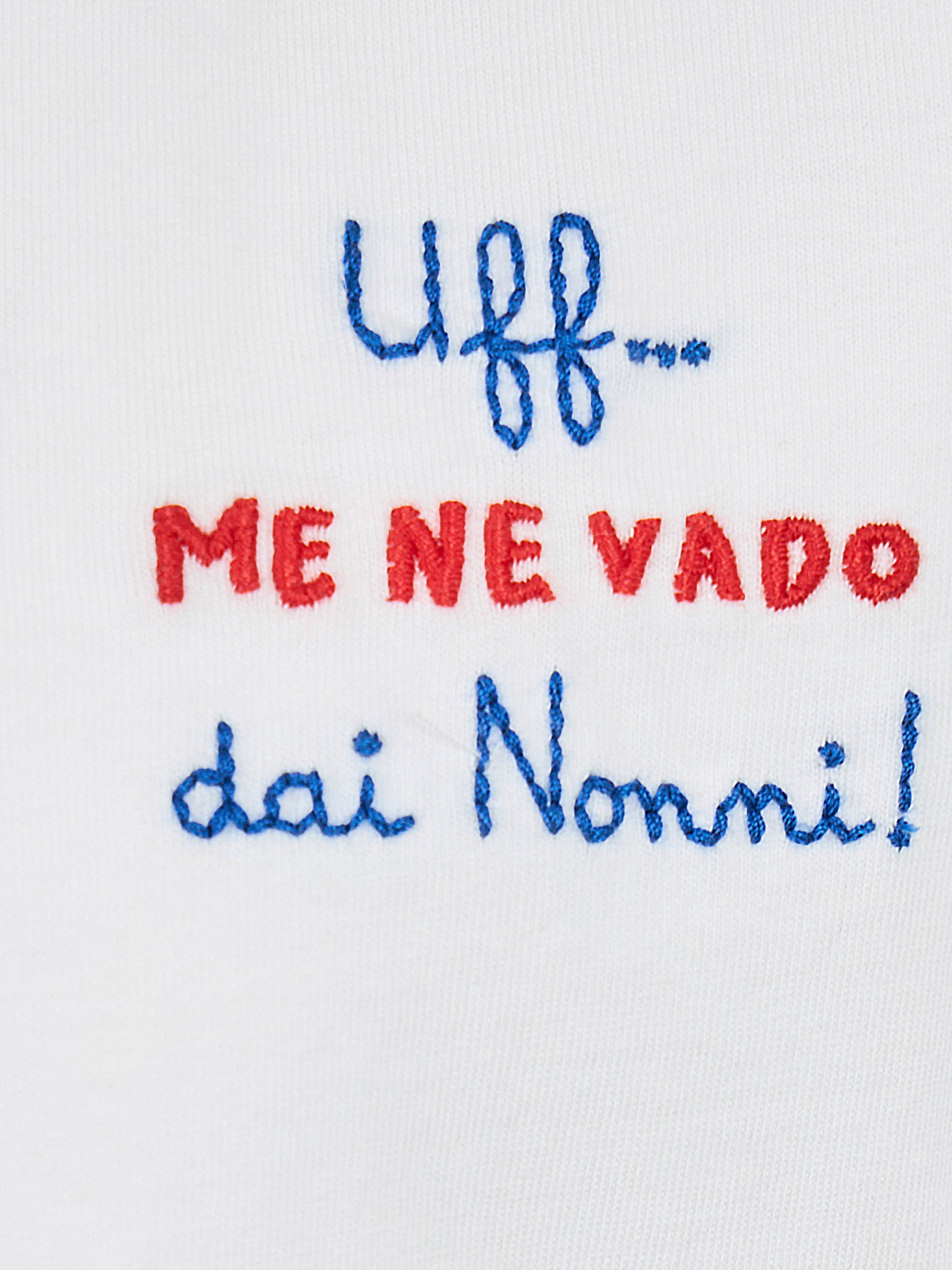 Boy cotton jersey t-shirt Portofino Jr with Me ne vado dai nonni embroidery - MC2 Saint Barth
