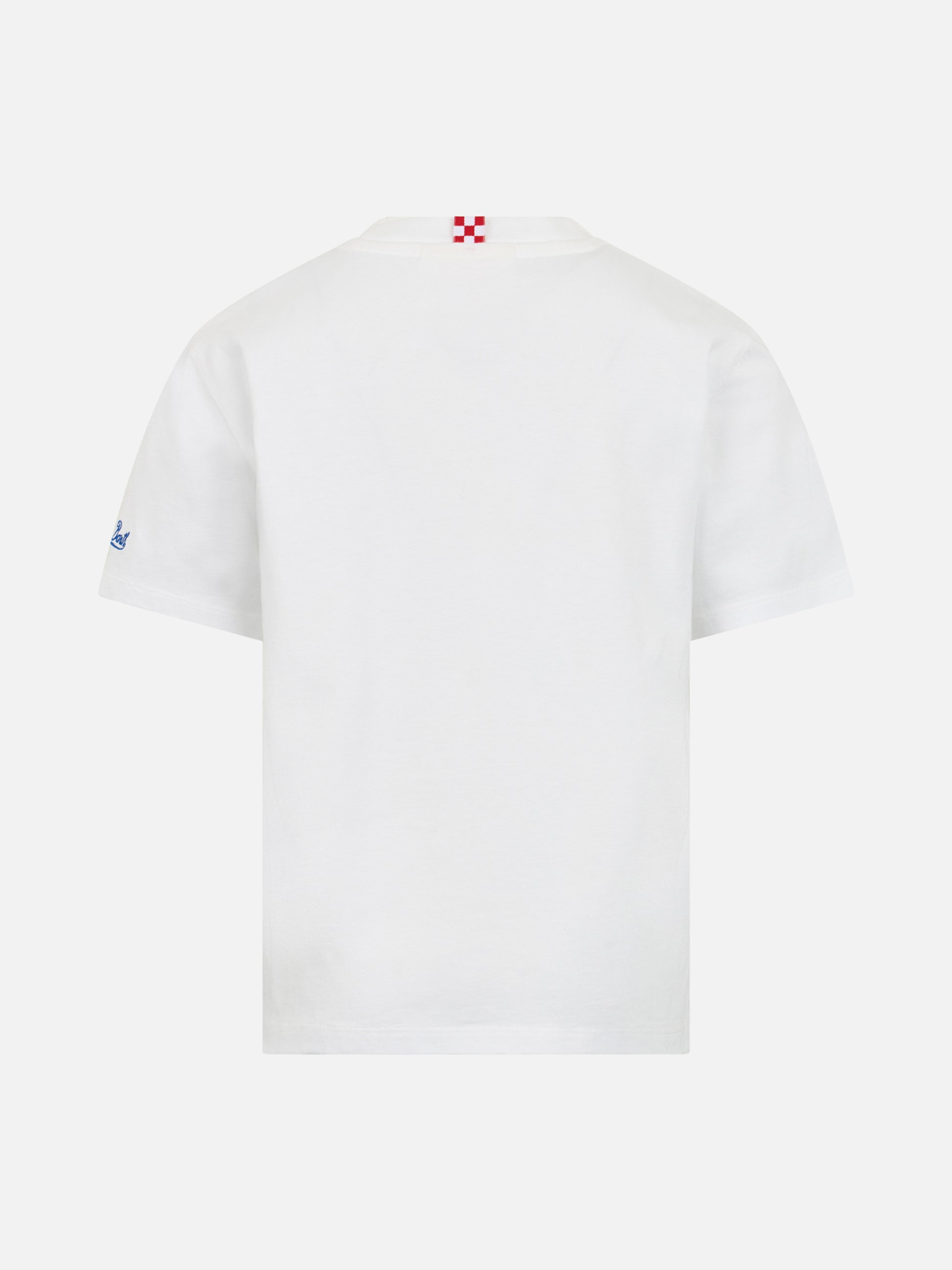 Boy cotton jersey t-shirt Portofino Jr with Me ne vado dai nonni embroidery - MC2 Saint Barth