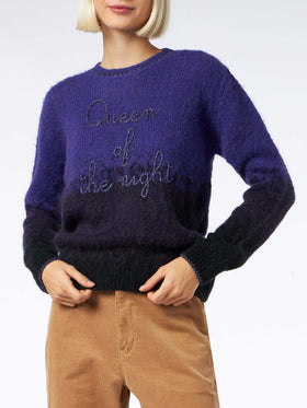 Woman crewneck soft sweater with Queen of the Night embroidery - MC2 Saint Barth