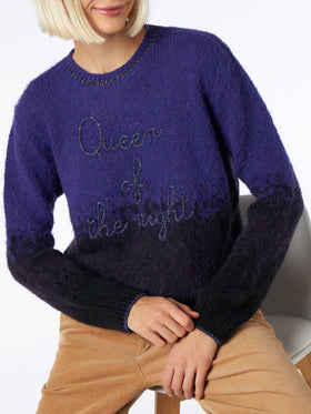 Woman crewneck soft sweater with Queen of the Night embroidery - MC2 Saint Barth
