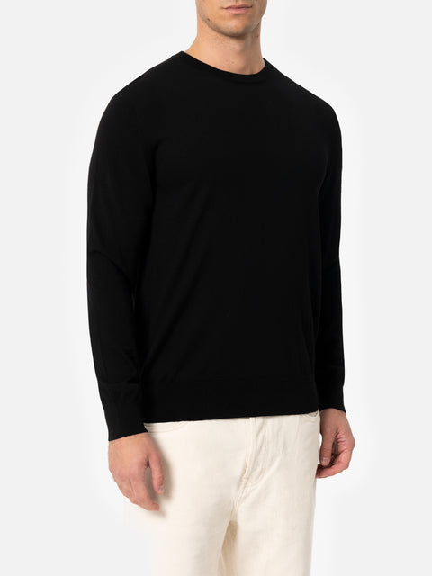 Man Regent black merino wool sweater - MC2 Saint Barth