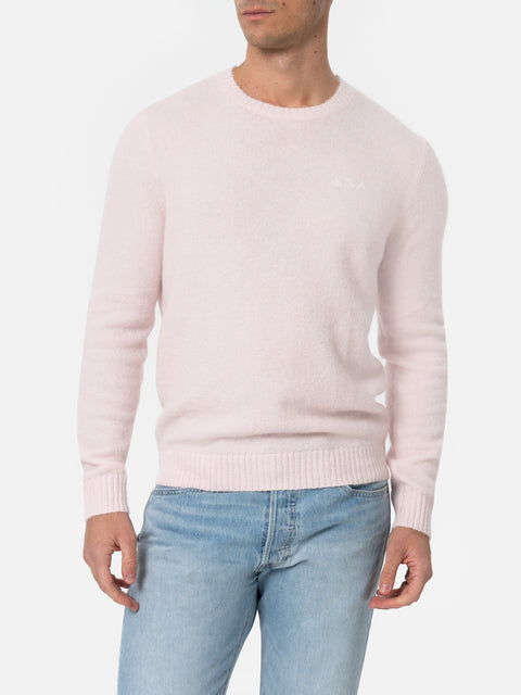 Man pink crewneck stretch sweater Regent - MC2 Saint Barth