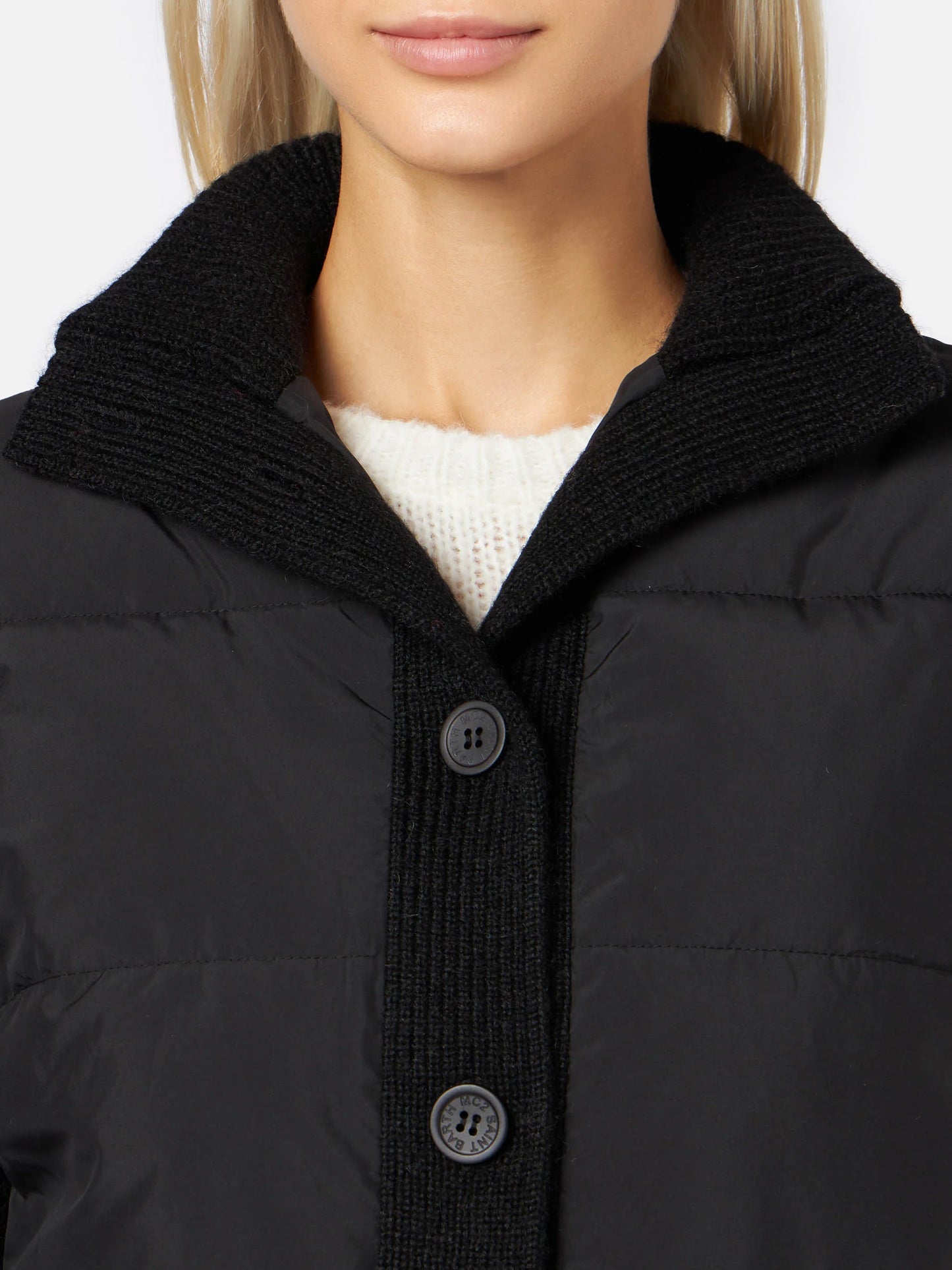 Wattierte Damenjacke mit Strickärmeln