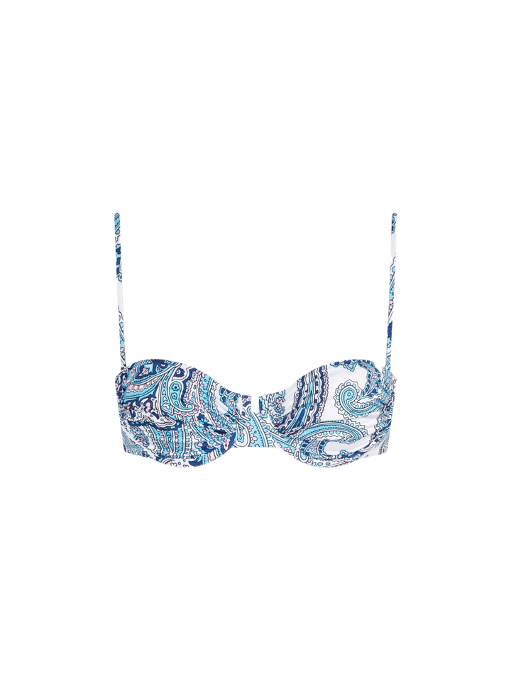 Top bikini Roy bralette con ferretto e fantasia paisley 