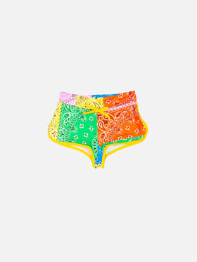 Girl beach shorts with bandanna print - MC2 Saint Barth