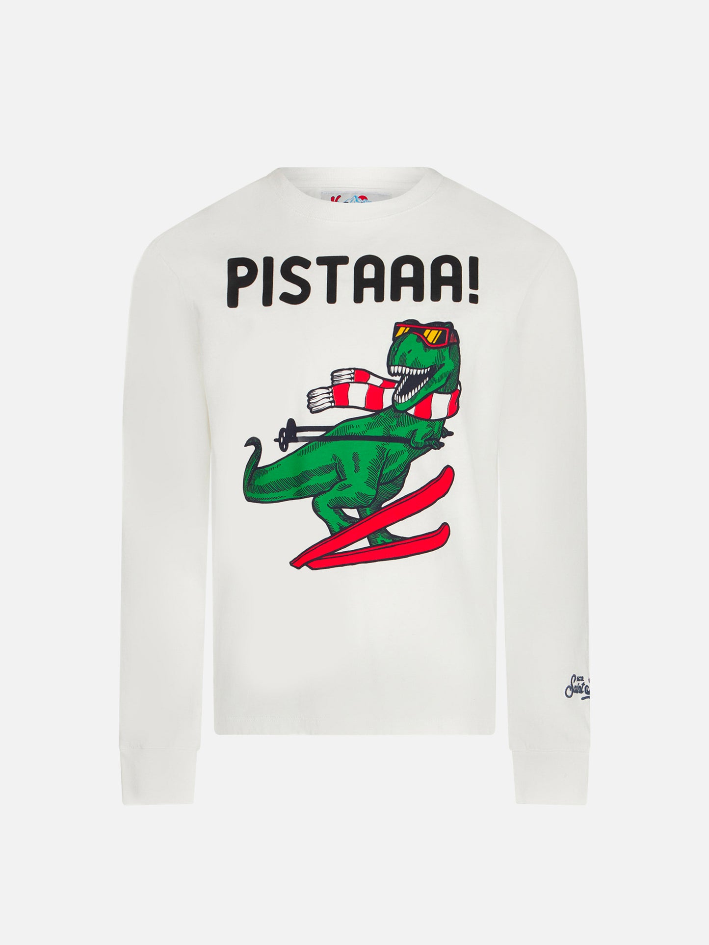 Boy white t-shirt with dinosaur print - MC2 Saint Barth