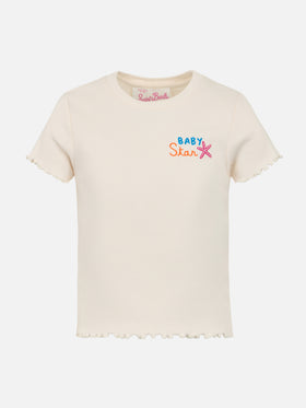 Girl ribbed t-shirt Serena Jr with Baby Star embroidery - MC2 Saint Barth