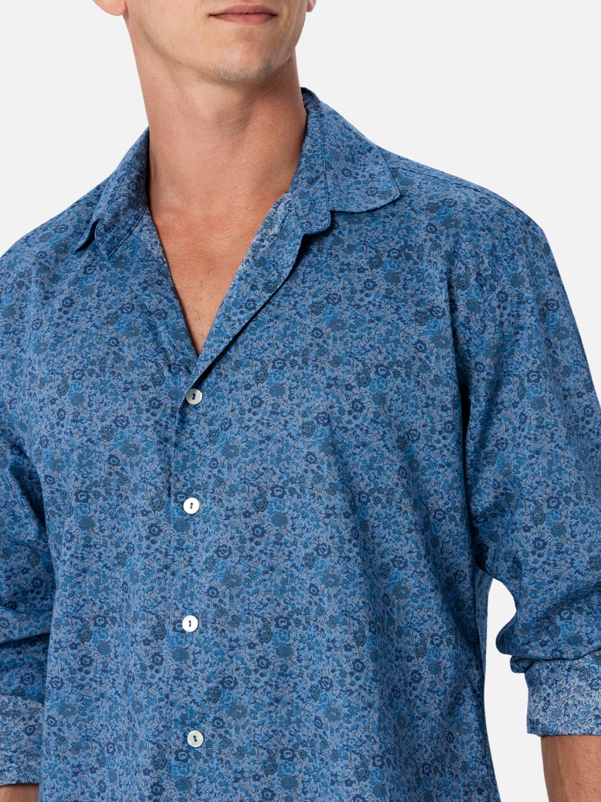 Man Emma & Georgina muslin cotton shirt Sikelia | MADE WITH LIBERTY FABRIC - MC2 Saint Barth