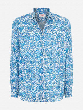 Man muslin cotton Sikelia shirt with paisley print - MC2 Saint Barth