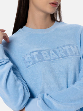 Damen-Sweatshirt Stardust aus hellblauem Frottee-Baumwollstoff 