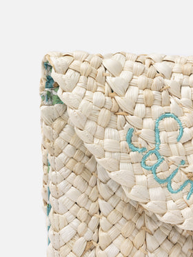 Clutch Straw Envelope mit Saint Barth-Stickerei 
