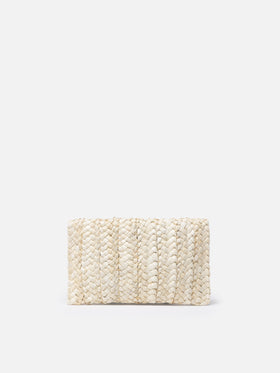 Clutch Straw Envelope mit Saint Barth-Stickerei 