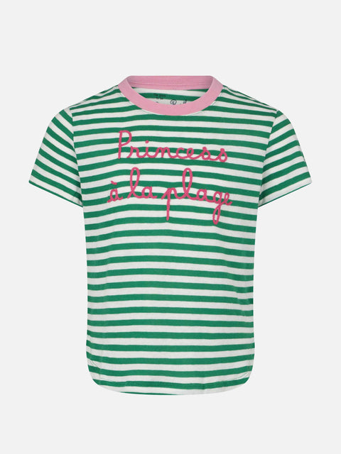 Girl t-shirt with stripes and embroidery - MC2 Saint Barth