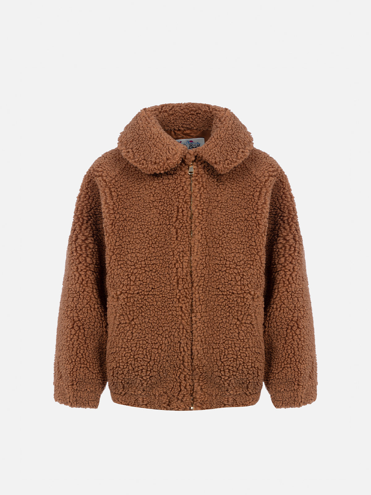 Girl beige sherpa bomber coat Abel - MC2 Saint Barth