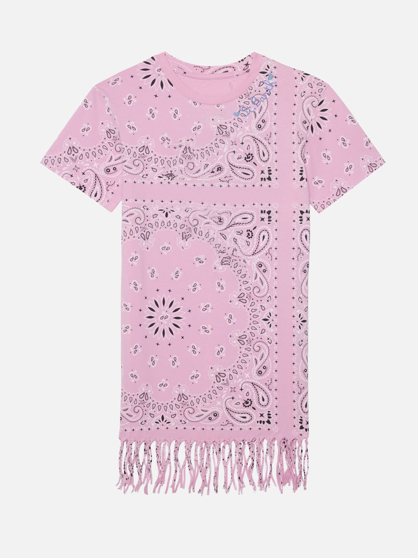 Abbey dress with fringes and  bandana print