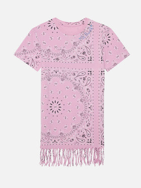 Abbey dress with fringes and  bandana print