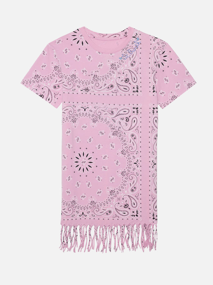 Abbey dress with fringes and  bandana print