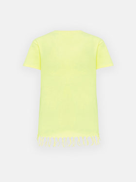 Abbey dress with fringes and  St. Barth local print