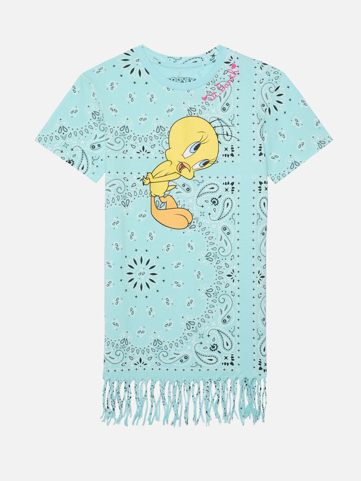 Girl Abbey dress with fringes and bandana print | WRNER BROS. SPECIAL EDITION