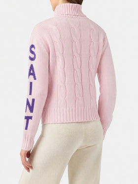 Jersey de cuello alto trenzado Adler con jacquard del logo 