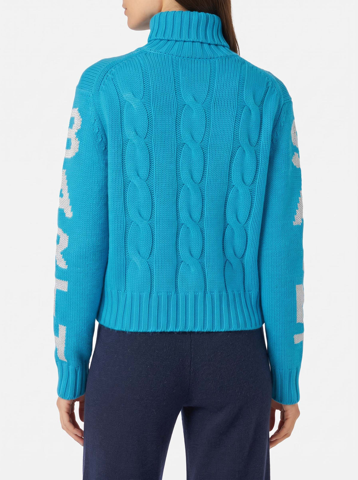 Rollkragenpullover Adler mit Logo-Jacquard 