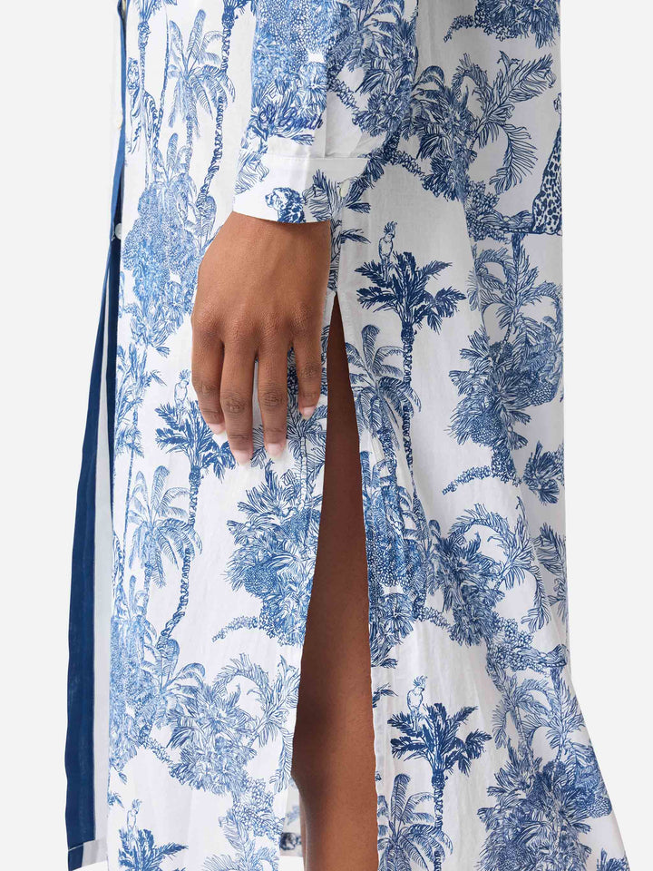 Abito lungo Adeline in cotone con stampa toile de Jouy
