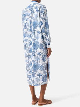 Vestido largo Adeline de algodón con estampado toile de Jouy 