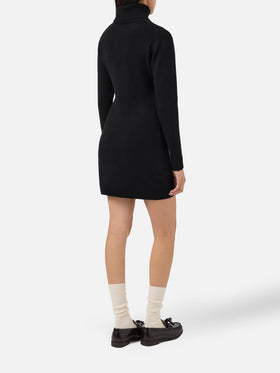 Brea-Kleid aus schwarzer, weicher Wolle