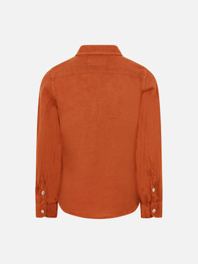 Camicia Agnes in lino arancio